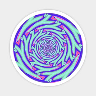 Trippy Groovy Vibrant Colorful Vortex Magnet